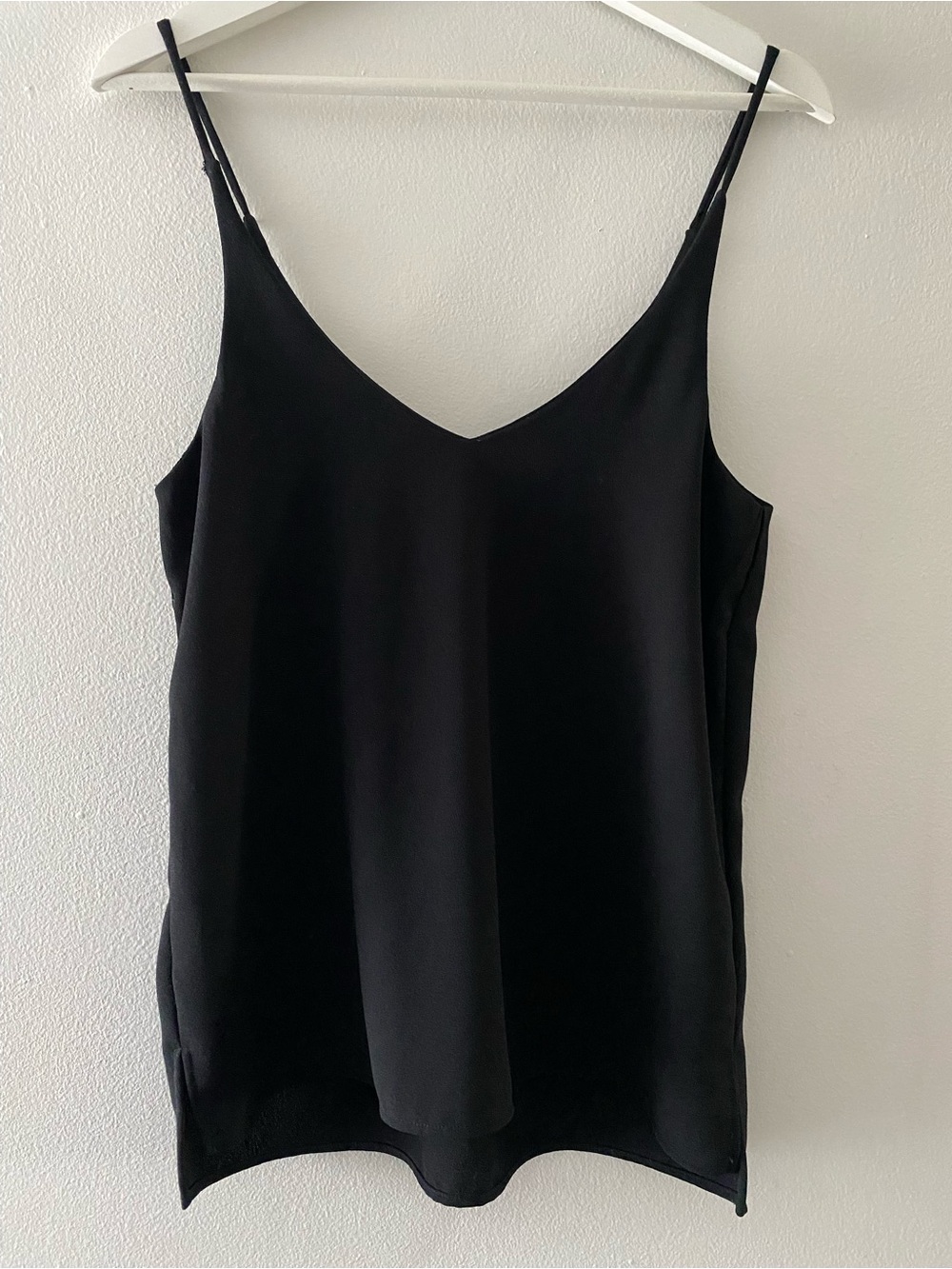 Zara Black Textured Cami Top XS Spaghetti Strap Sleeveless Tank